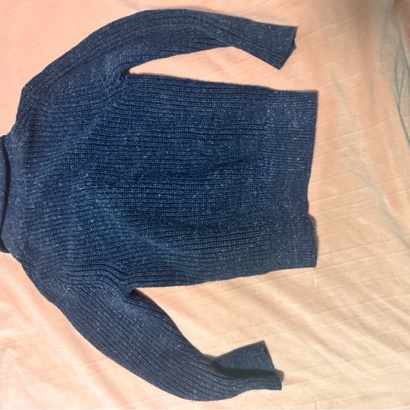 Toddler Navy Blue Shawl Collar Sweater - Picture 2 of 3